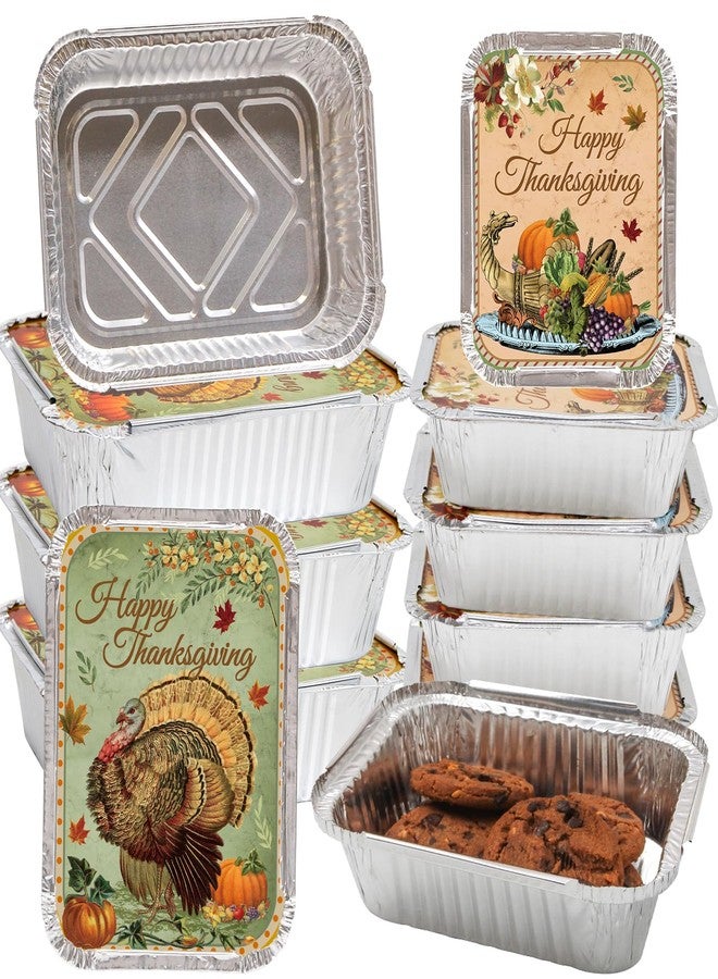 WorldBazaar Rustic Thanksgiving To Go Containers 24PCS Thanksgiving Aluminum Leftover Containers with Lids Fall Turkey Foil Pans Food Sacks Storage Harvest Party Supplies - Image 2
